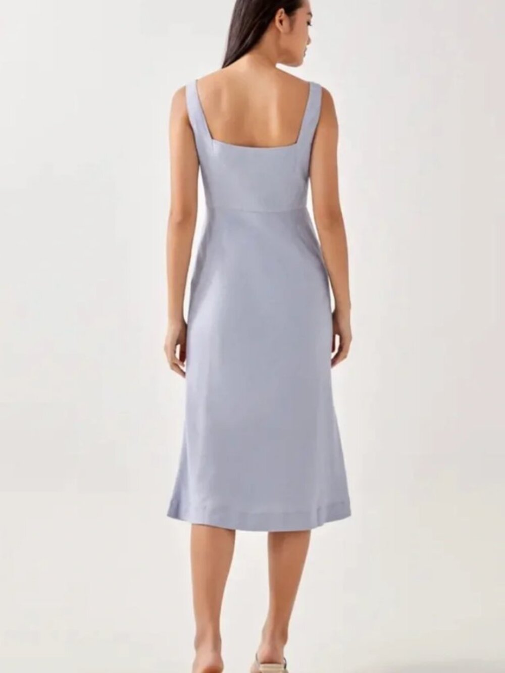 Love Bonito Baby Blue Linen Blend Bias Cut Dress - Picture 5 of 6